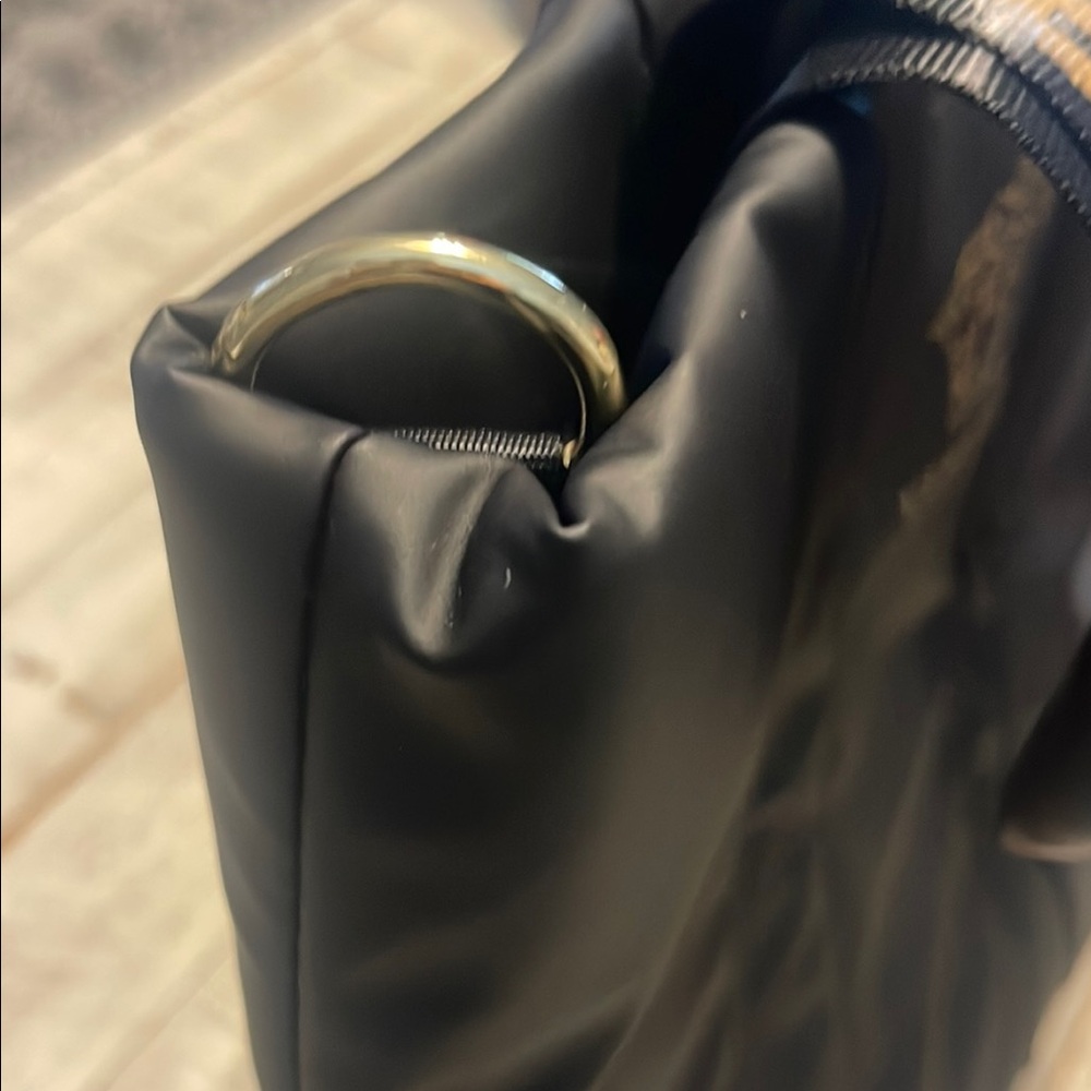 Versace Parfums Black Tote with Textured Fabric and Gold Accents - Picture 4 of 10